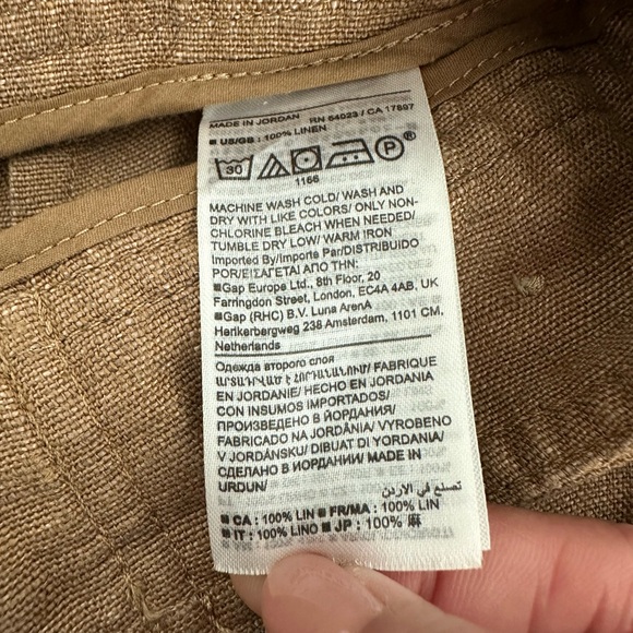 Banana Republic Size 6 Petite tan linen wide leg culotte pants - Picture 9 of 9